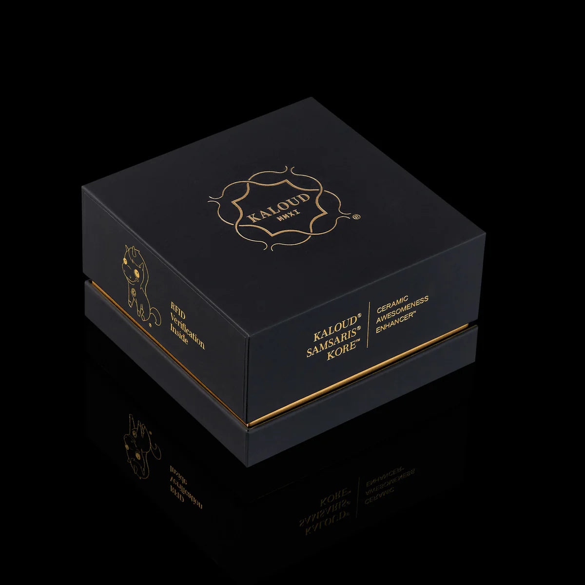 Kaloud Samsaris Kore Qì Short red clay shisha bowl premium black and gold gift box with RFID verification, image 15 of 17
