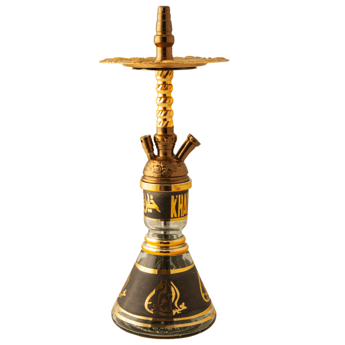 Bronze-oxide Khalil Mamoon Balha Safari 22-inch hookah with black-gold base, image 5 of 13