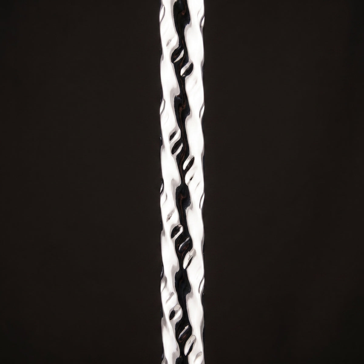 Macro detail of Khalil Mamoon Borg 4351 hand-forged hammered chrome stem texture, image 9 of 20