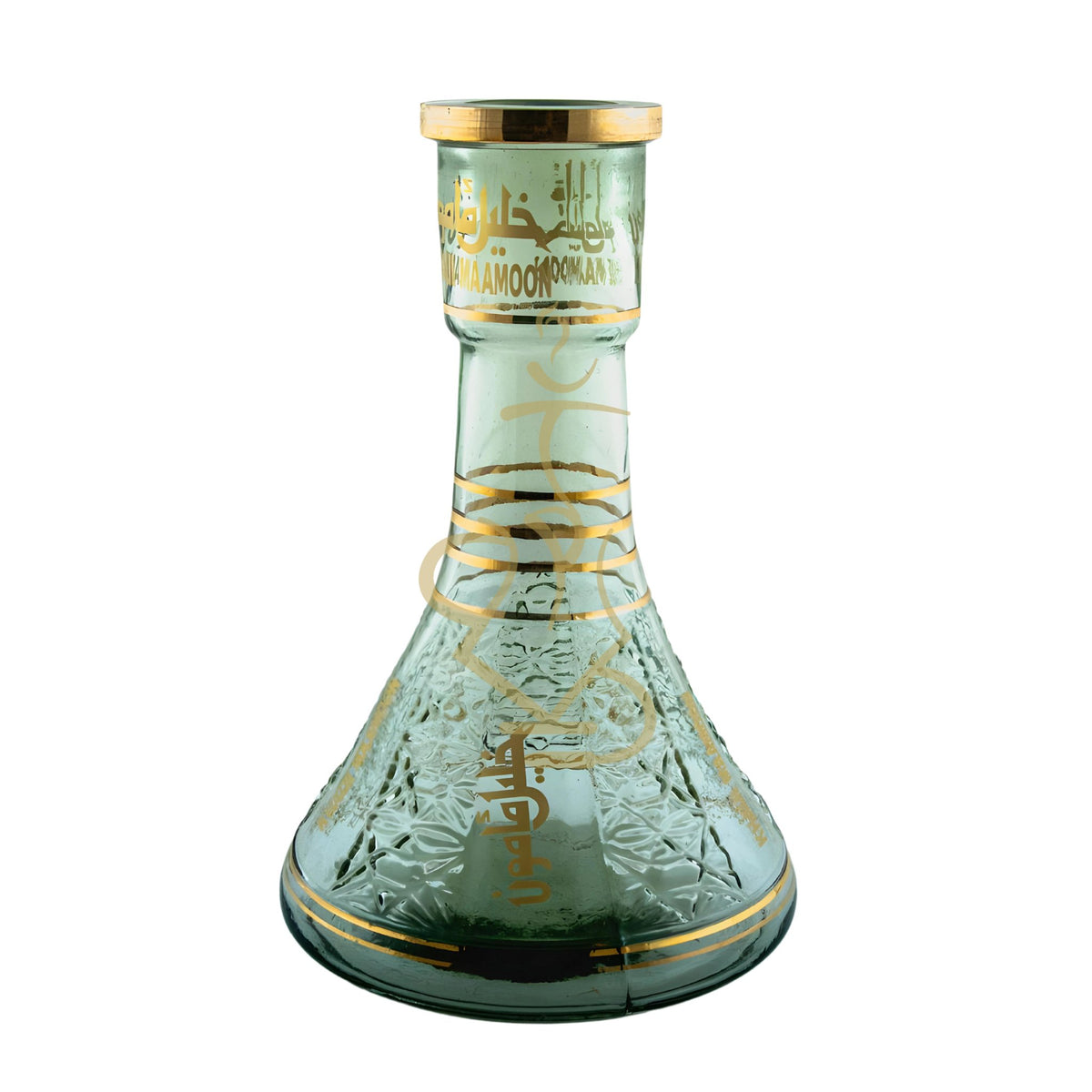 Close-up of a Khalil Mamoon large hookah base with intricate gold detailing, designed for medium to large shishas., image 6 of 7