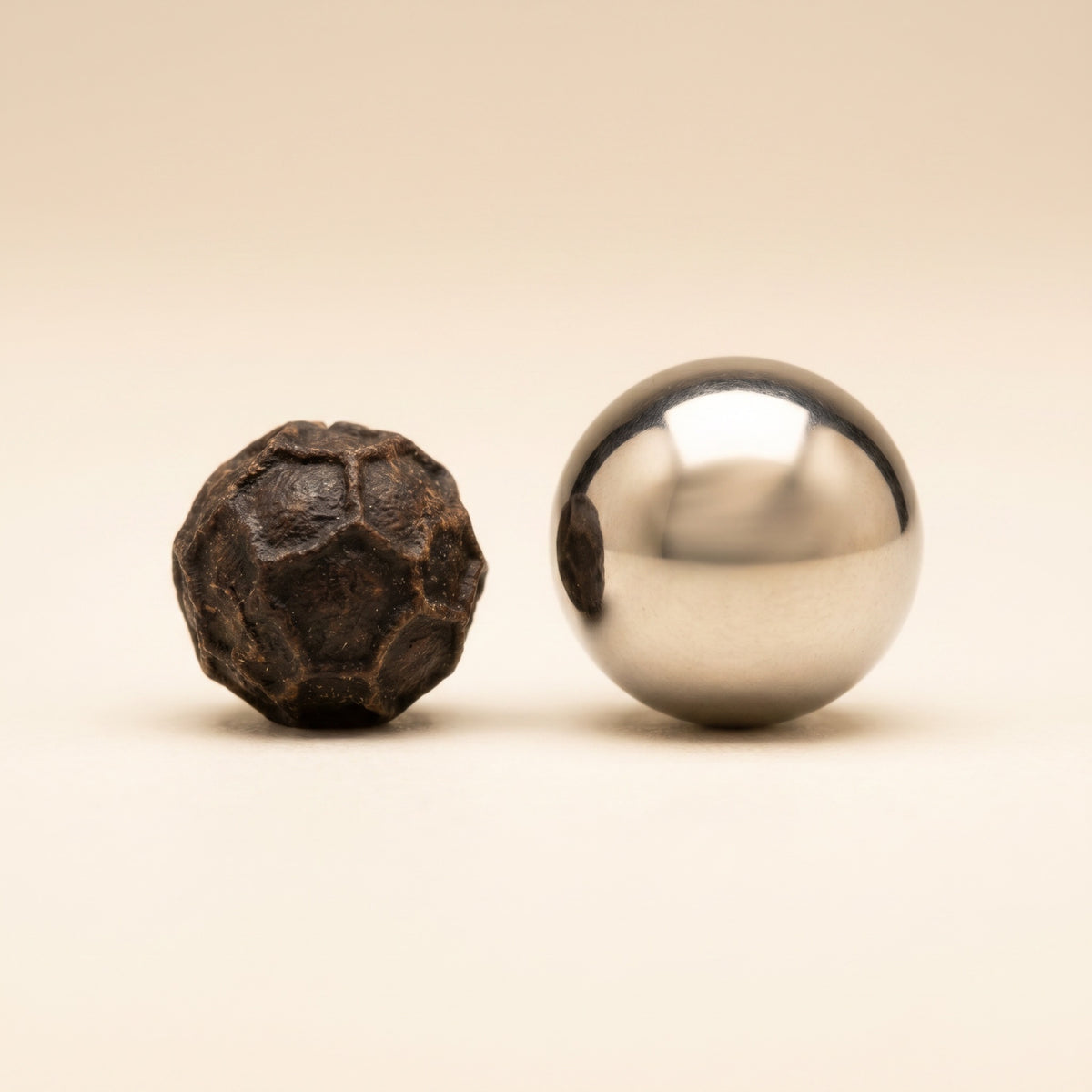 Khalil Mamoon 6mm purge ball bearing shown beside black peppercorn for size reference, image 2 of 5