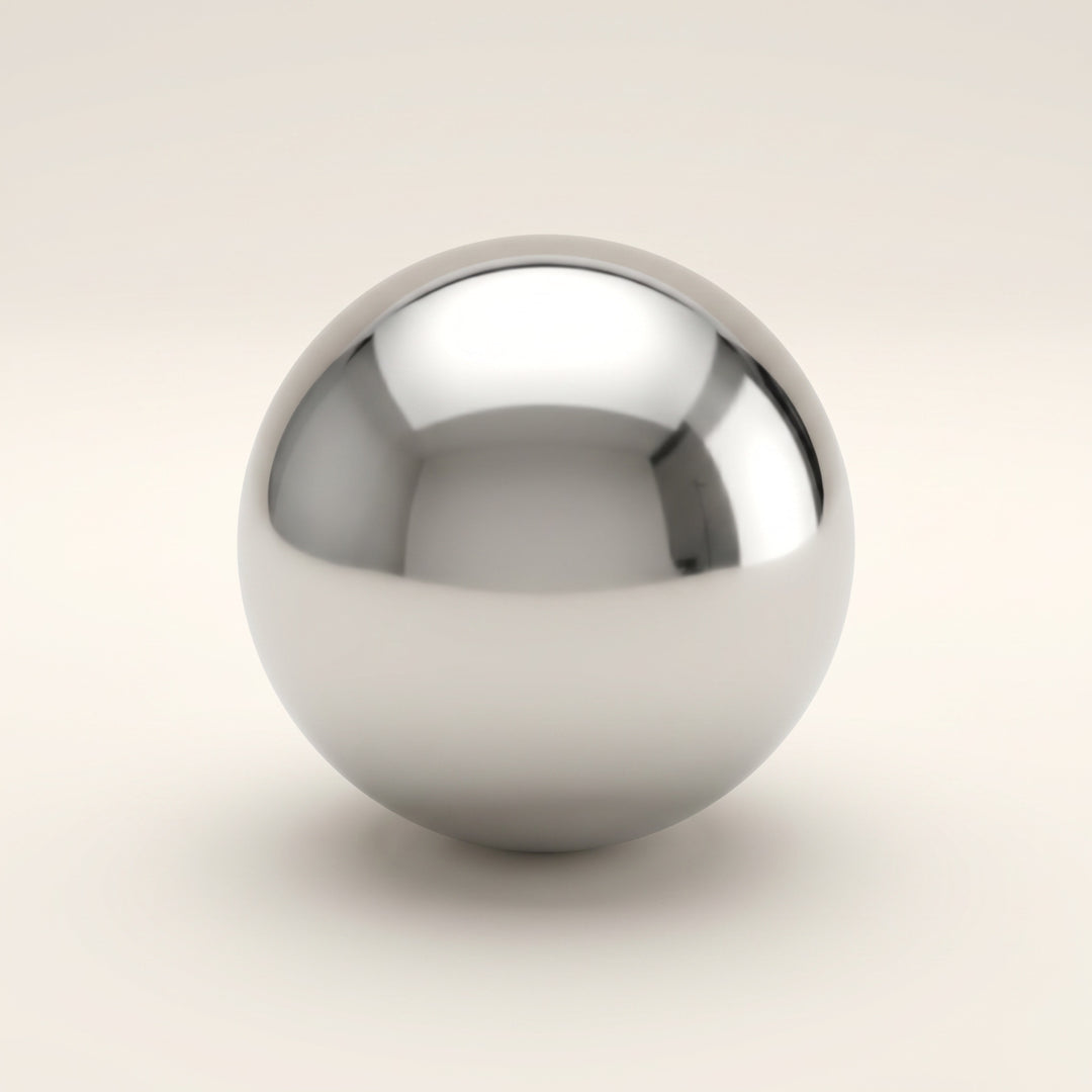 Khalil Mamoon 6mm stainless steel purge valve ball bearing replacement, mirror-polished finish