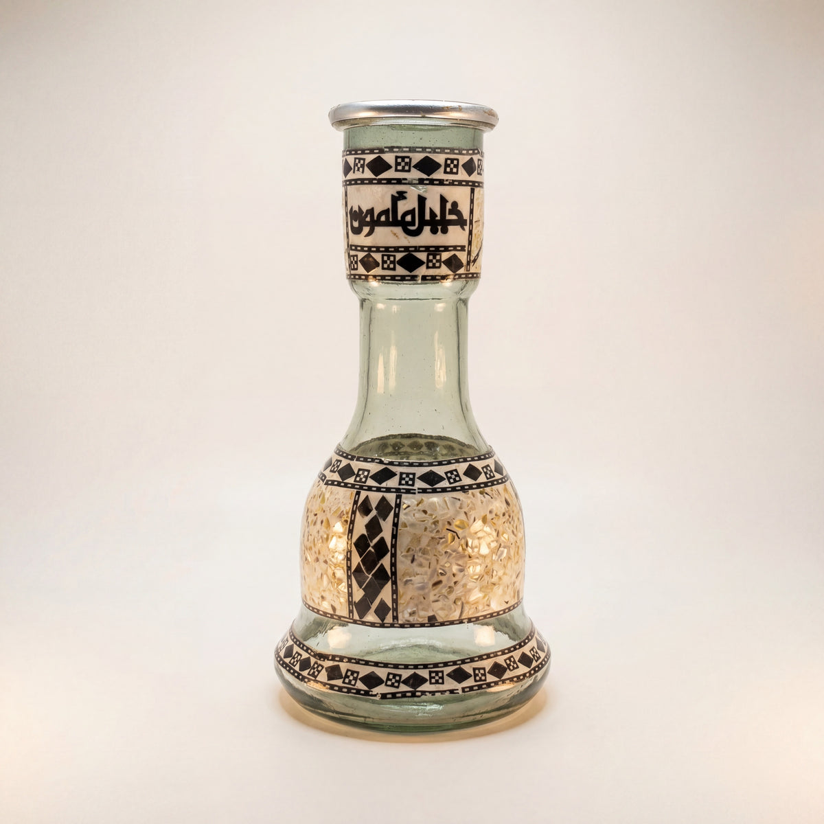 Khalil Mamoon Sadaf hookah base with Arabic calligraphy collar and mother-of-pearl belly panel from The Premium Way, image 2 of 3