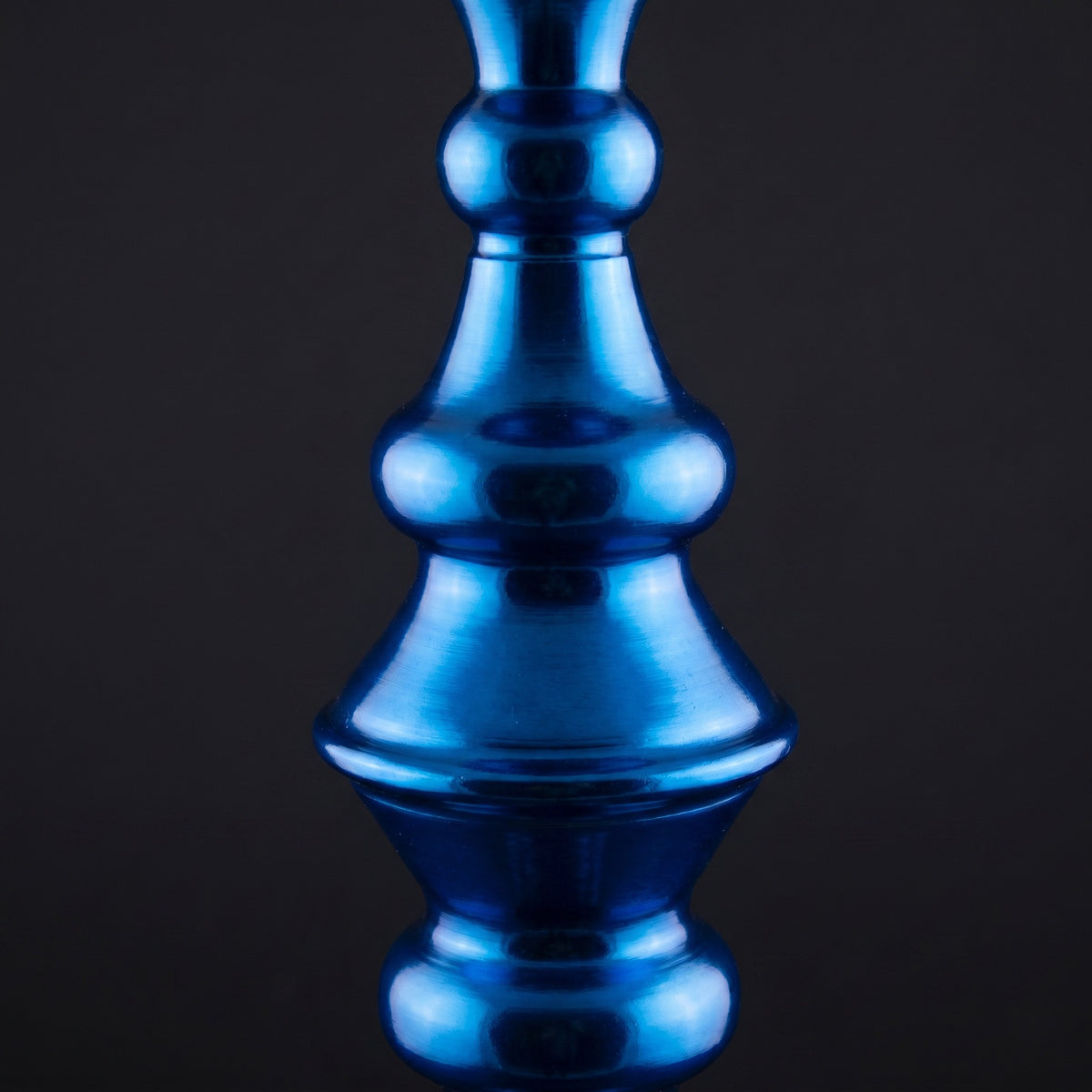 Khalil Mamoon Shareef Blue stem detail, hand-turned gloss blue aluminium bulb sequence, image 3 of 14
