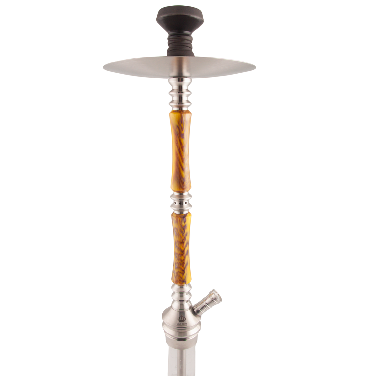 King Buzz Amber Storm 95cm German-style stainless steel hookah amber swirl stem — The Premium Way, image 13 of 15