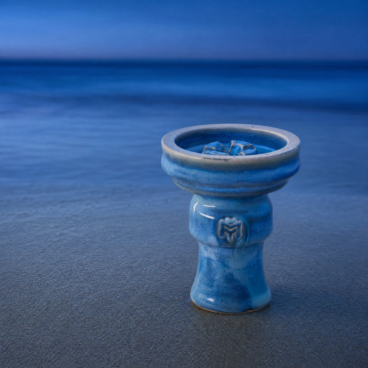 MIT Luxury Ashera Tide bowl on wet sand at tide line, Mediterranean shoreline at blue hour, image 2 of 6