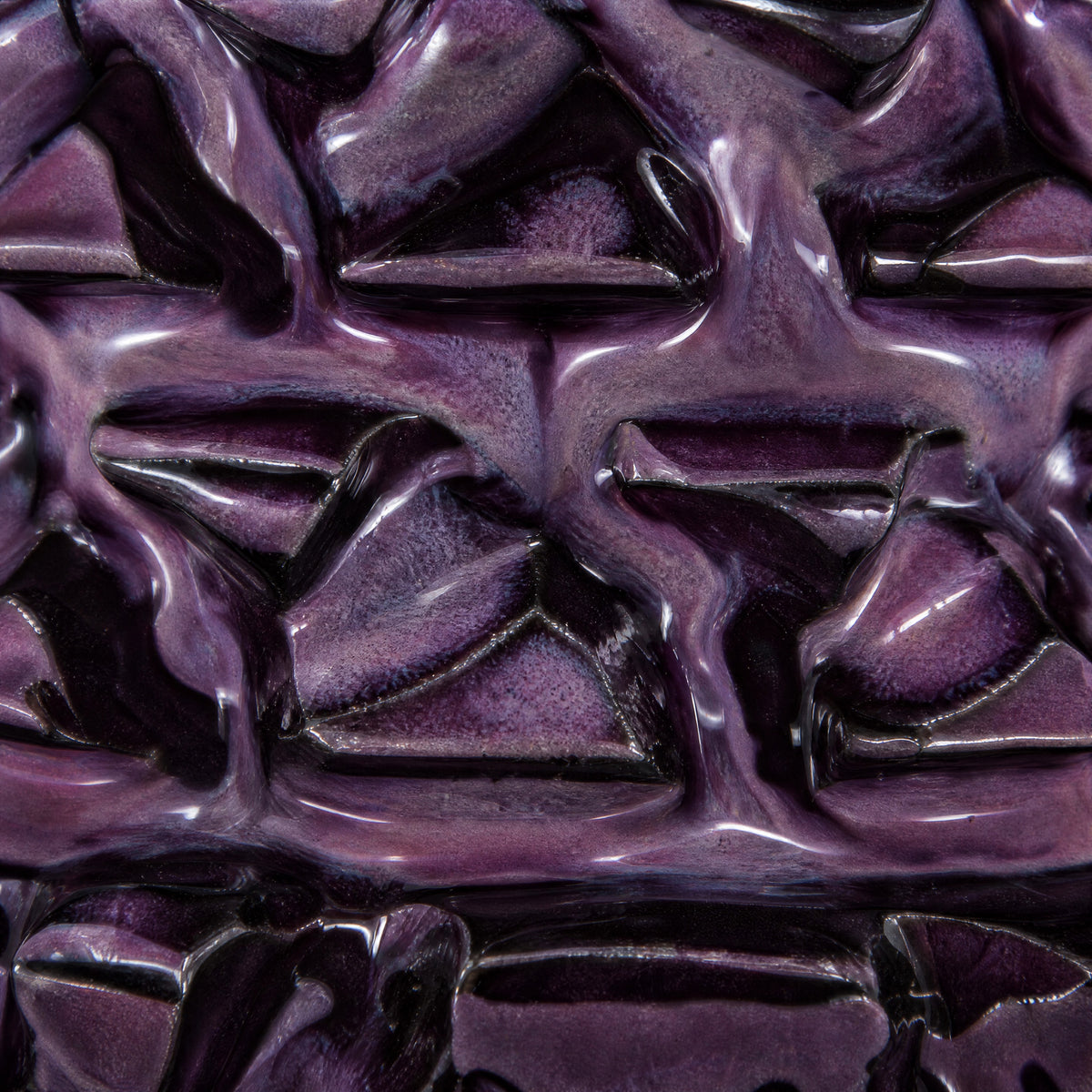 MIT Luxury Mitovation V2 Amethyst bowl macro detail of aubergine purple glaze with black pooling across sculptural spikes, image 6 of 6
