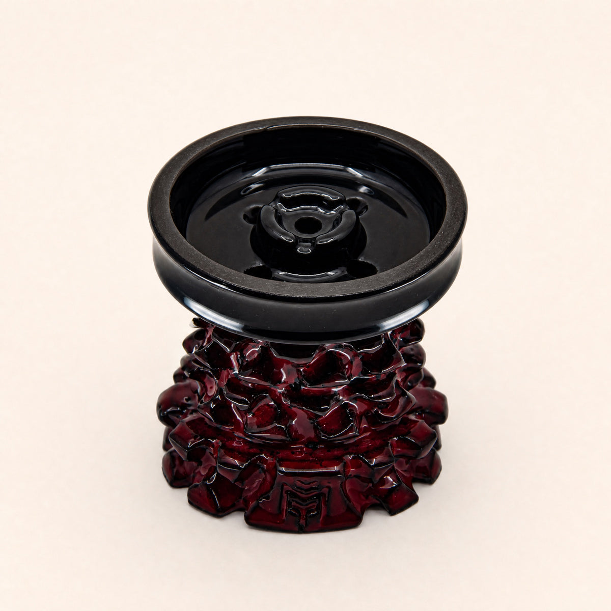 MIT Luxury Mitovation V2 Ruby bowl top-down showing five-hole hybrid chamber and four-petal spire crown, image 3 of 6