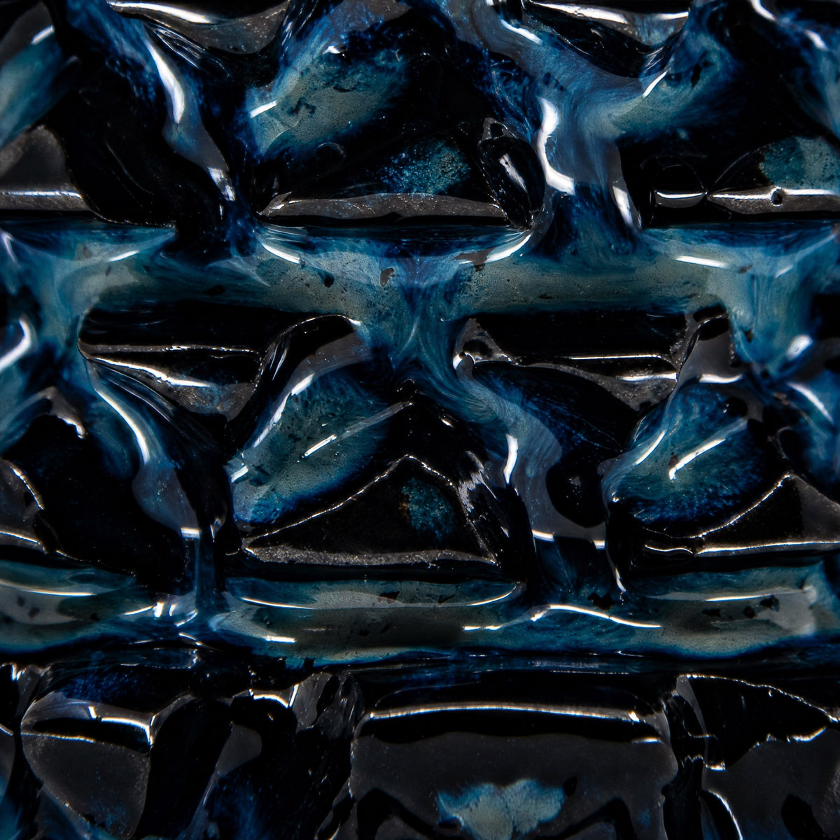 MIT Luxury Mitovation V2 Sapphire bowl macro detail of cobalt glaze with sapphire pooling across sculptural spikes, image 6 of 6
