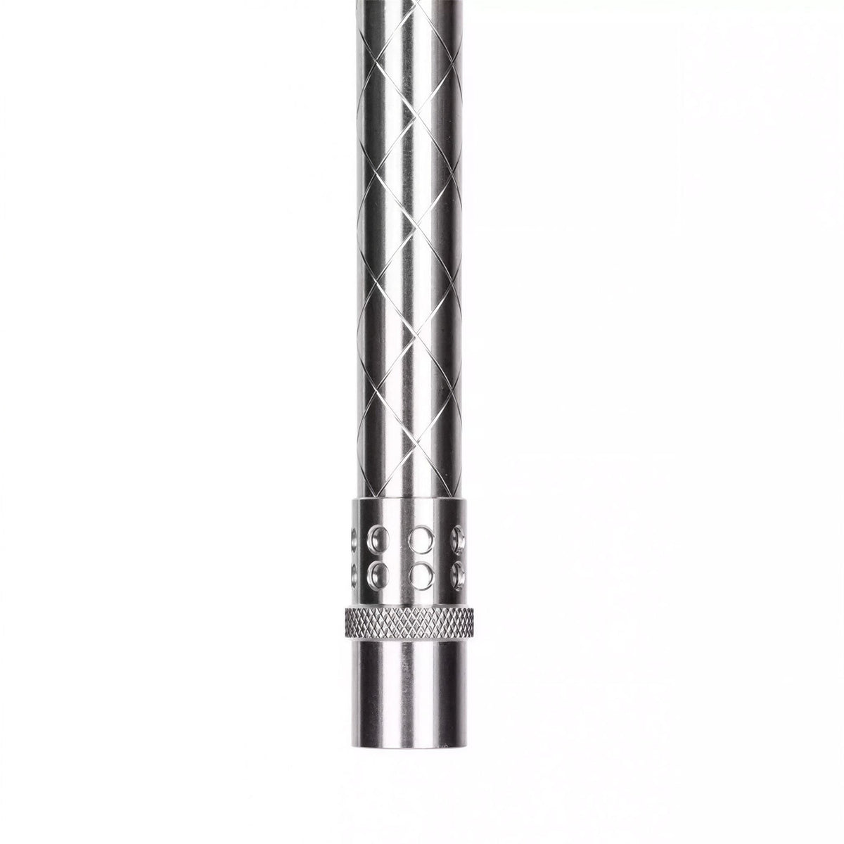 Moze Breeze Two Wavy Mint shisha stainless steel diffuser downstem, closed position, knurled adjustment ring and diffusion holes detail, image 10 of 10
