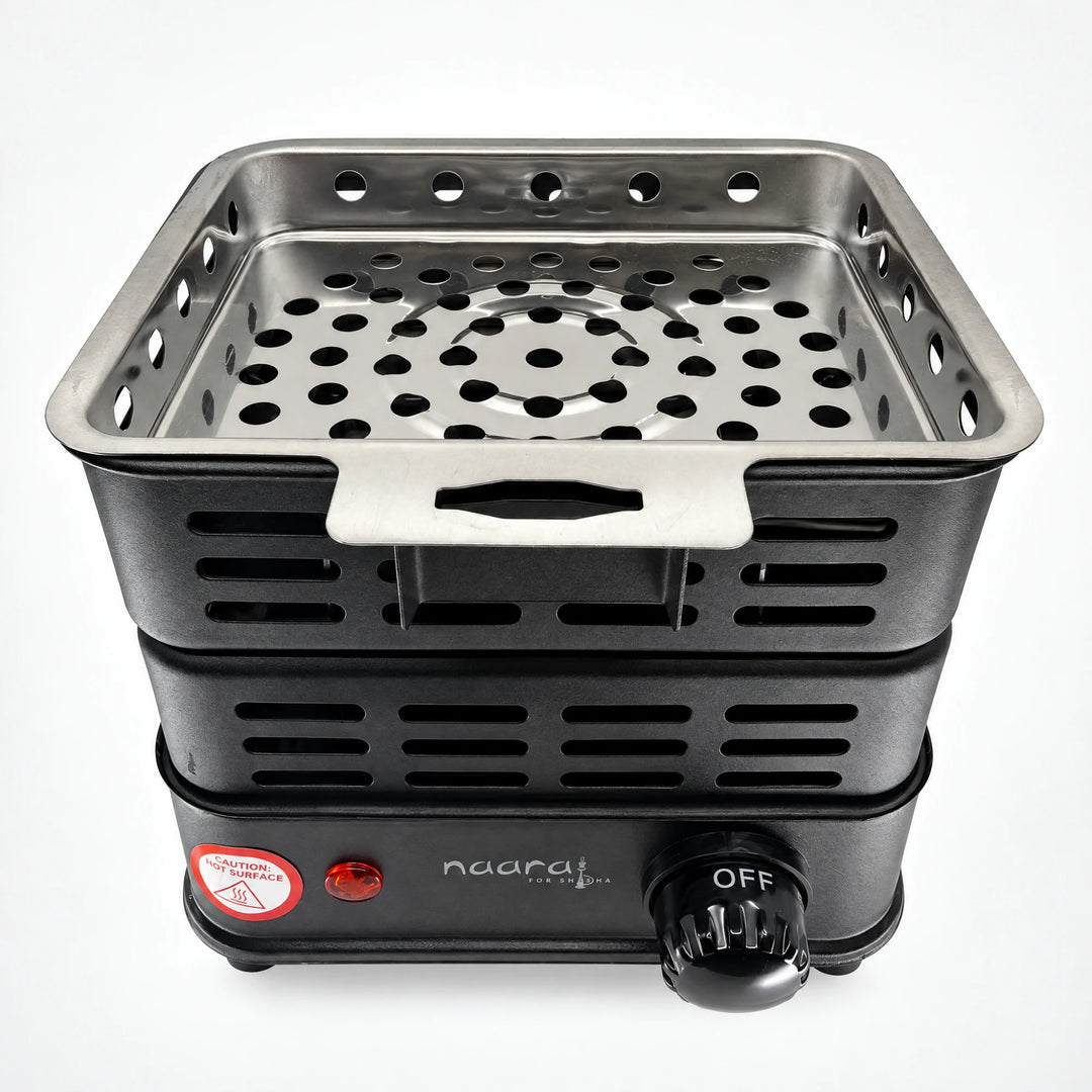 Naara 1000W electric charcoal burner for shisha with stainless steel coal tray