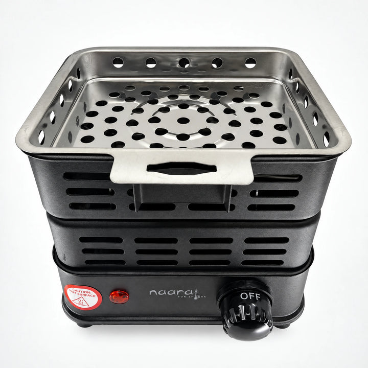Naara 1000W electric charcoal burner for shisha with stainless steel coal tray