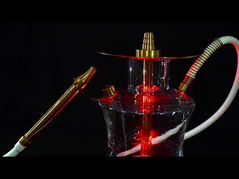 Oduman N2 Clear Gold – Compact Glass Hookah with LED