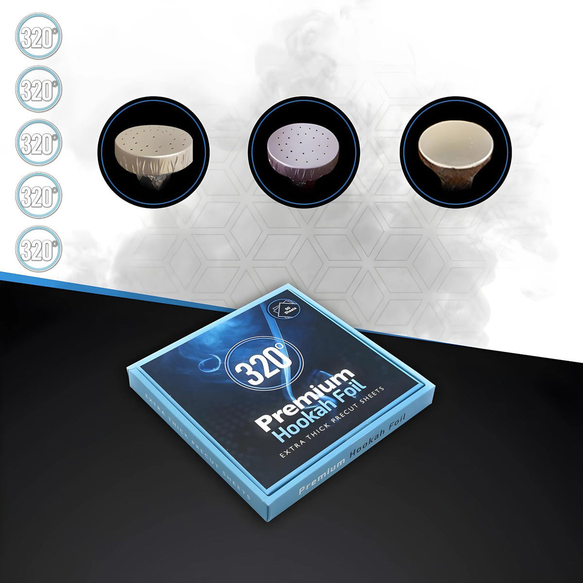 Shisha Bowl Ready with 320° Premium Foil Sheets for Optimal Heat Distribution, image 10 of 17