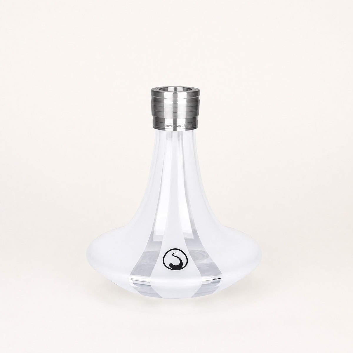 Steamulation Ultimate One Gen II crystal glass base in White Matt with stainless SteamClick collar, image 6 of 8