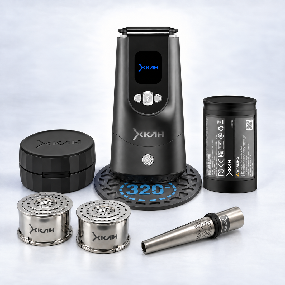 XKAH Pro Complete Kit, Black Pro with Black carry case: Pro, spare battery, bowls, case, mouthpiece and 320 base mat