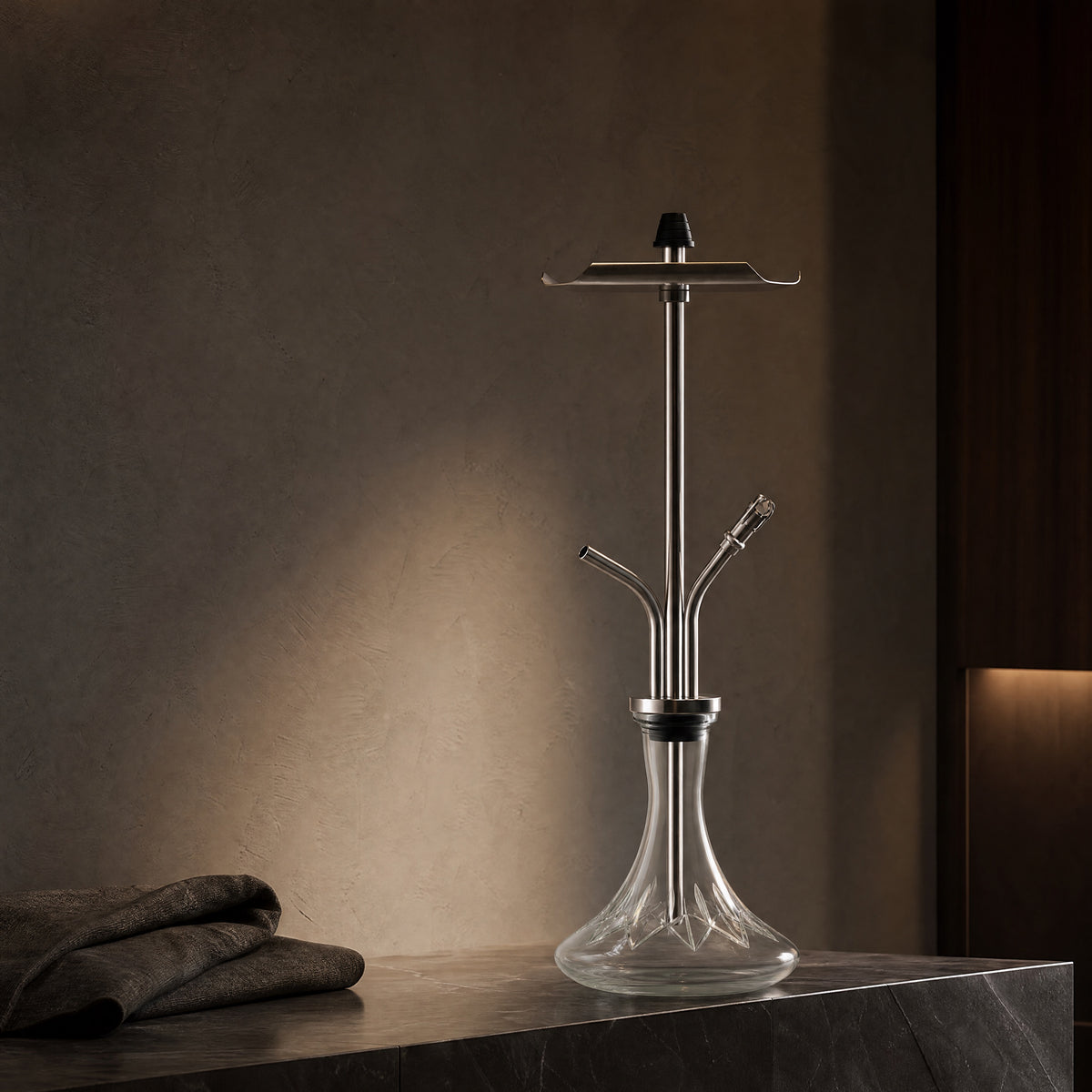 VZ Hookah Classic at rest in considered modern home interior, premium Russian shisha pipe by The Premium Way., image 9 of 11
