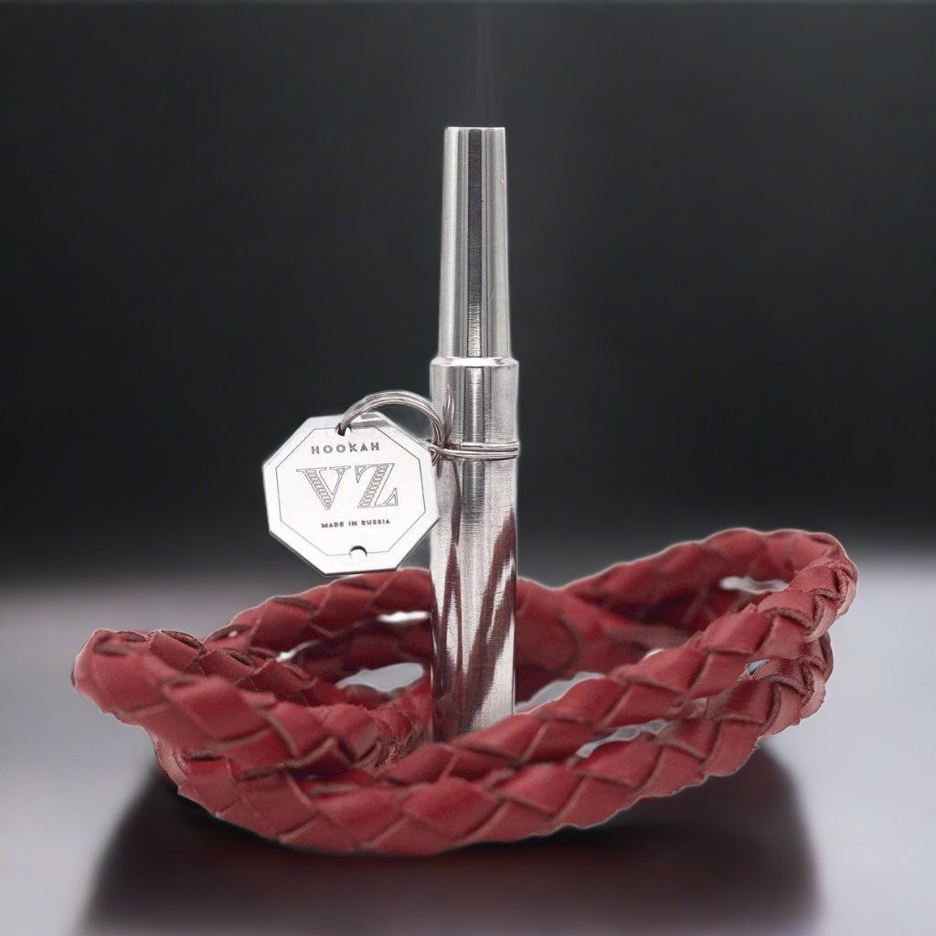 VZ Hookah - V.Z. Hookah - Deluxe Red Leather Personal Mouthtip - The Premium Way, image 5 of 12
