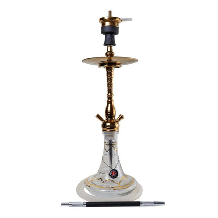 Amy Deluxe - Amy Deluxe - 118.01 - Jamilah Gold Clear Single Hose Hookah Set - The Premium Way