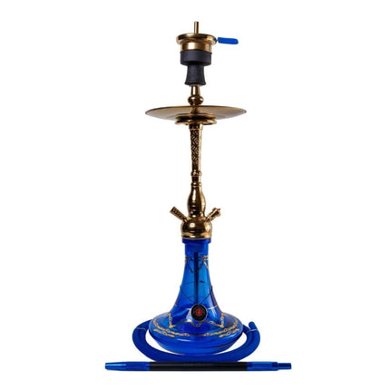 Amy Deluxe - Amy Deluxe - Gold Blue Jamilah 118.01 Single Hose Hookah Set - The Premium Way
