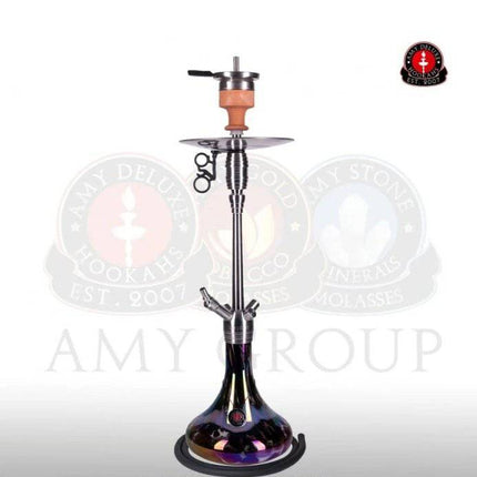 Amy Deluxe - Amy Deluxe - Large Rainbow Black Shisha Kit SS05 Feather Steel - The Premium Way