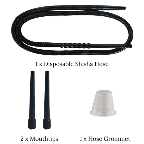 Essentials - Disposable Shisha Hose Set with 2 Mouth Tips & 1 Grommet - The Premium Way